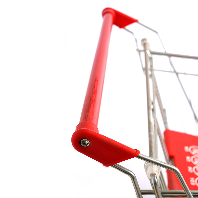 Supermarketový odolný hliníkový skladací nákupný vozík