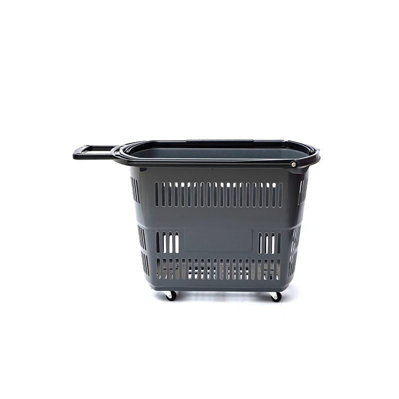 Supermarket Plastový malý štvorkolesový vozík Nákupný košík